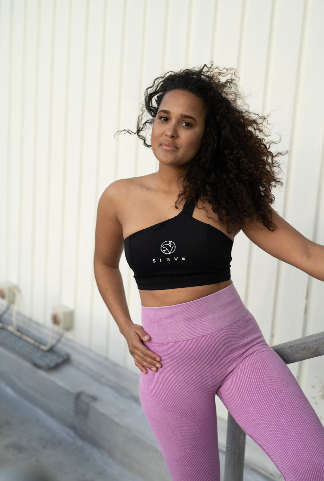 The stylish runner sports bra in black