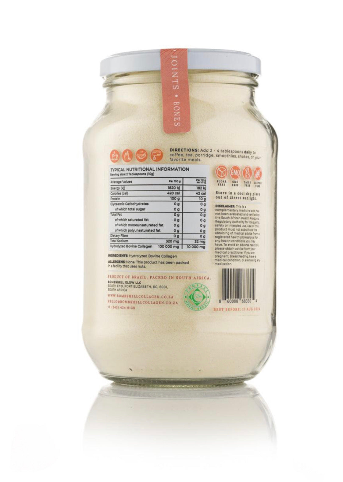 Hydrolysed Go Glow Bovine Collagen Jars - 500G Jars