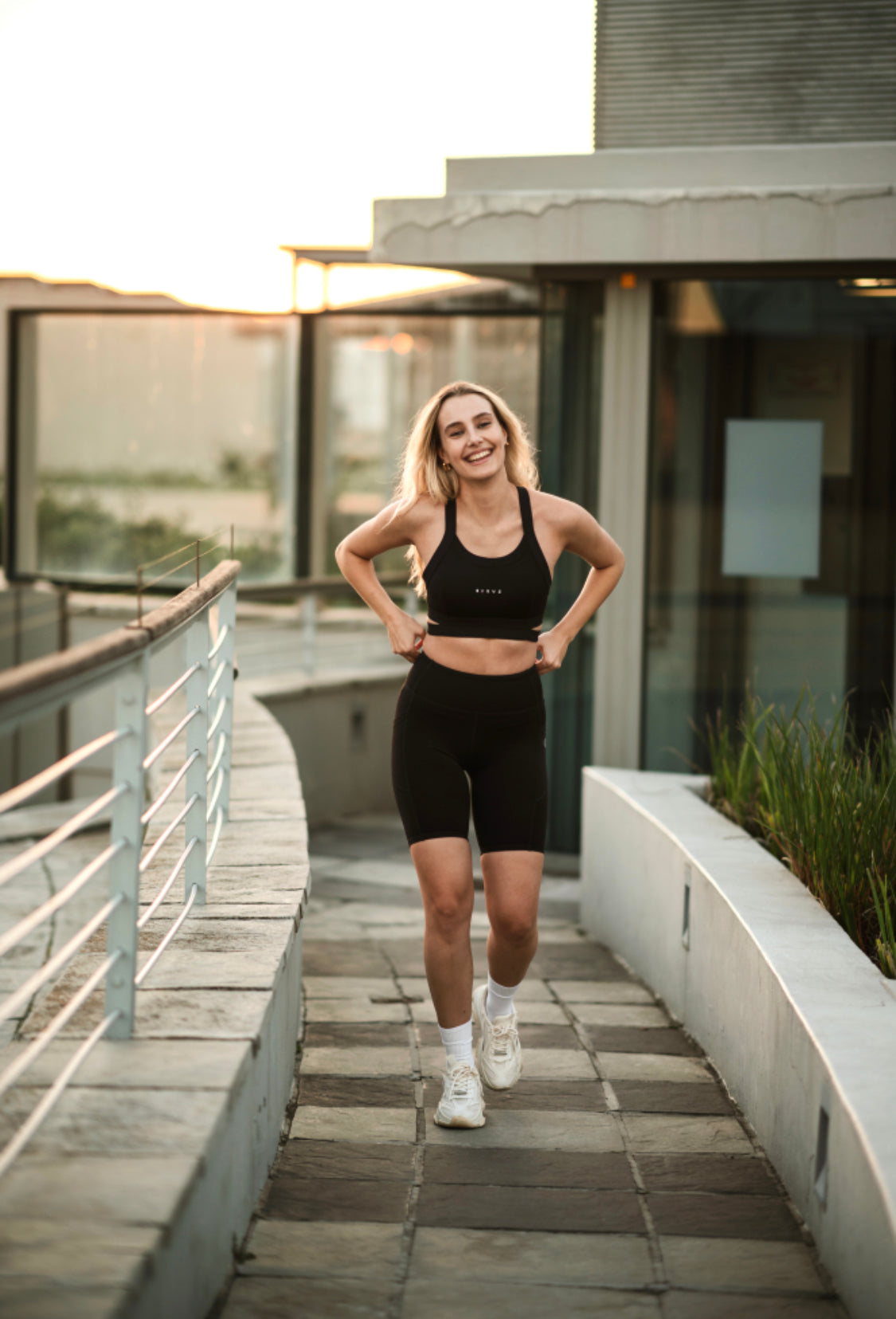 Soft Active Running Shorts in Black