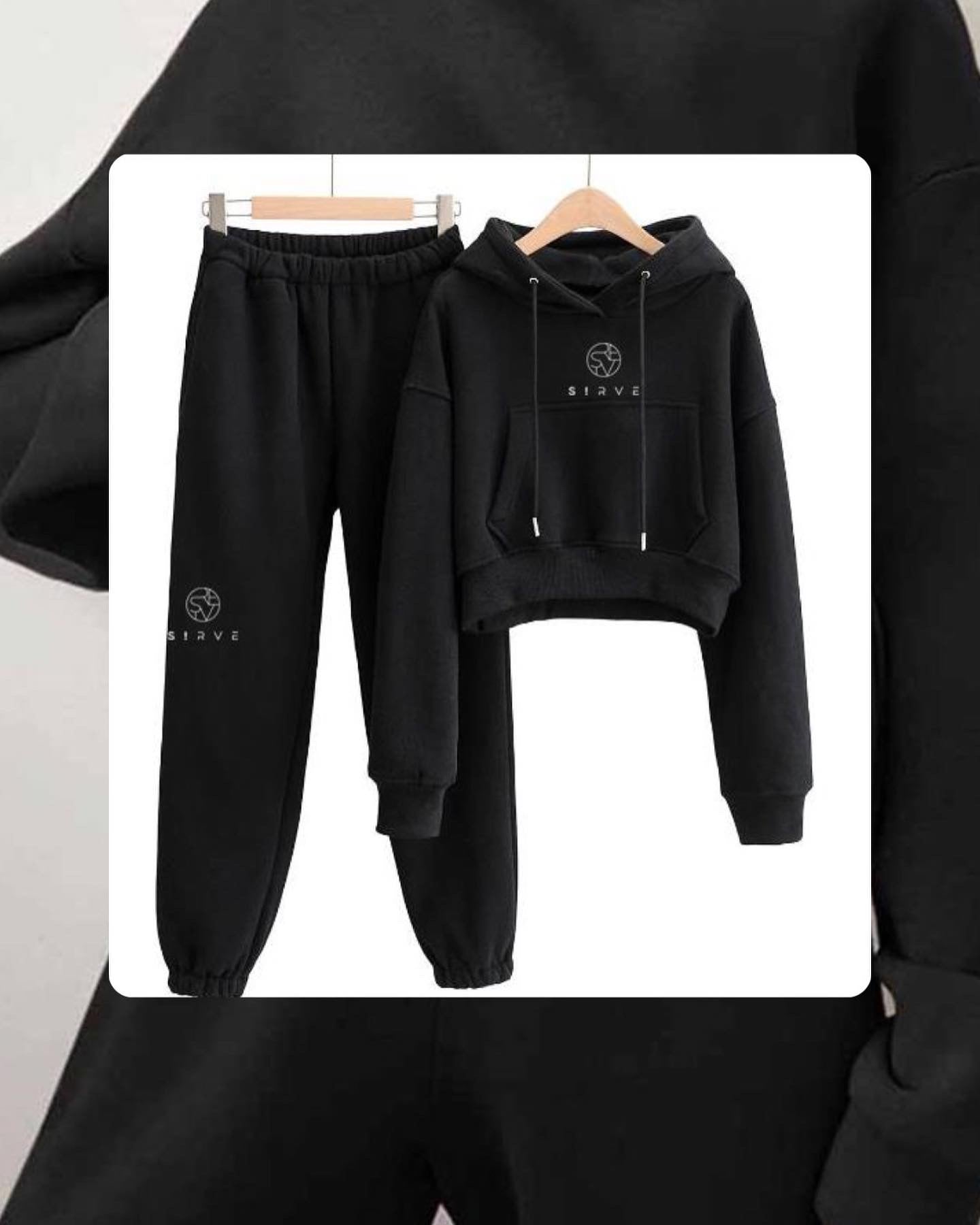 Sirve hoodie, tracksuit top in black