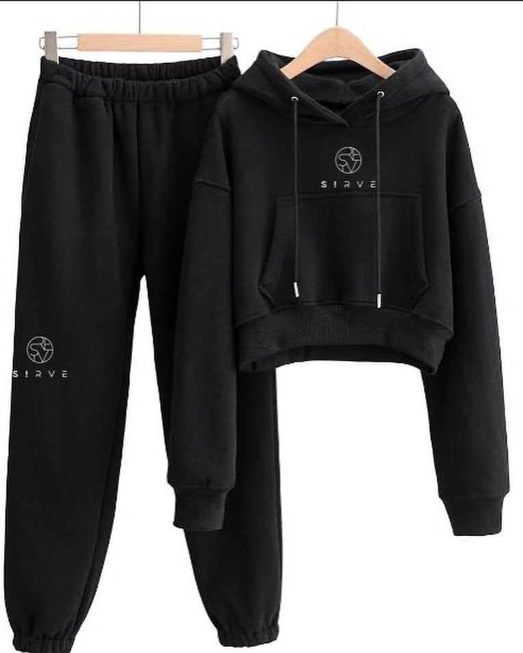 Sirve hoodie, tracksuit top in black