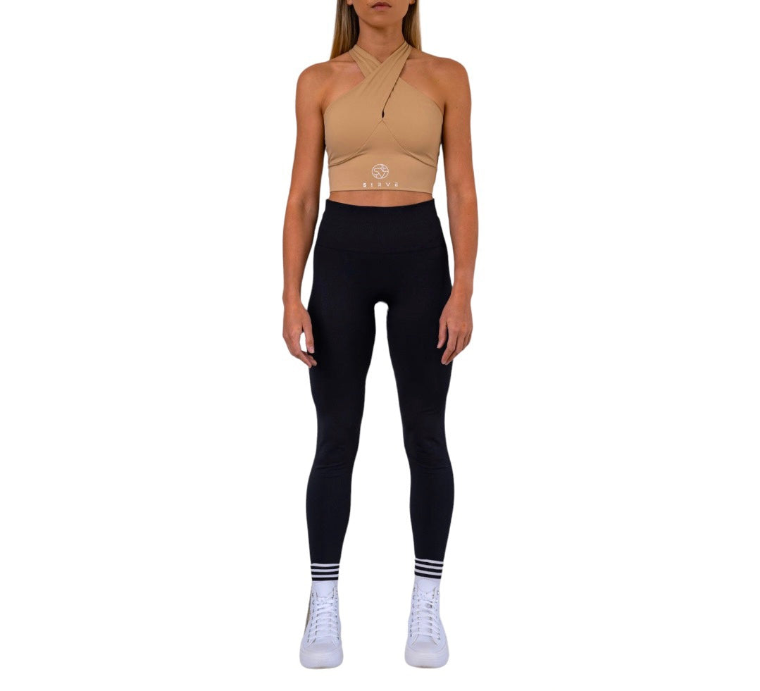 Sculpting seamless gym tights in Black