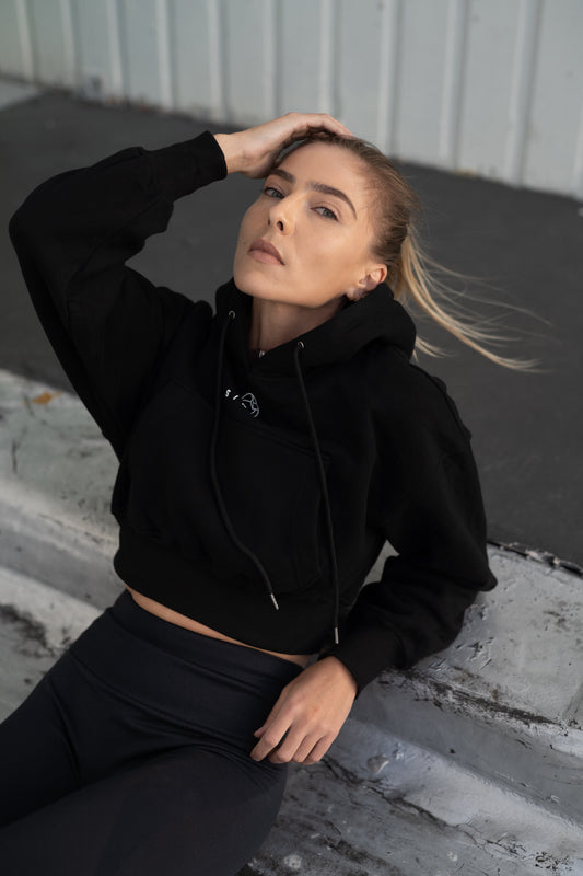 Sirve hoodie, tracksuit top in black